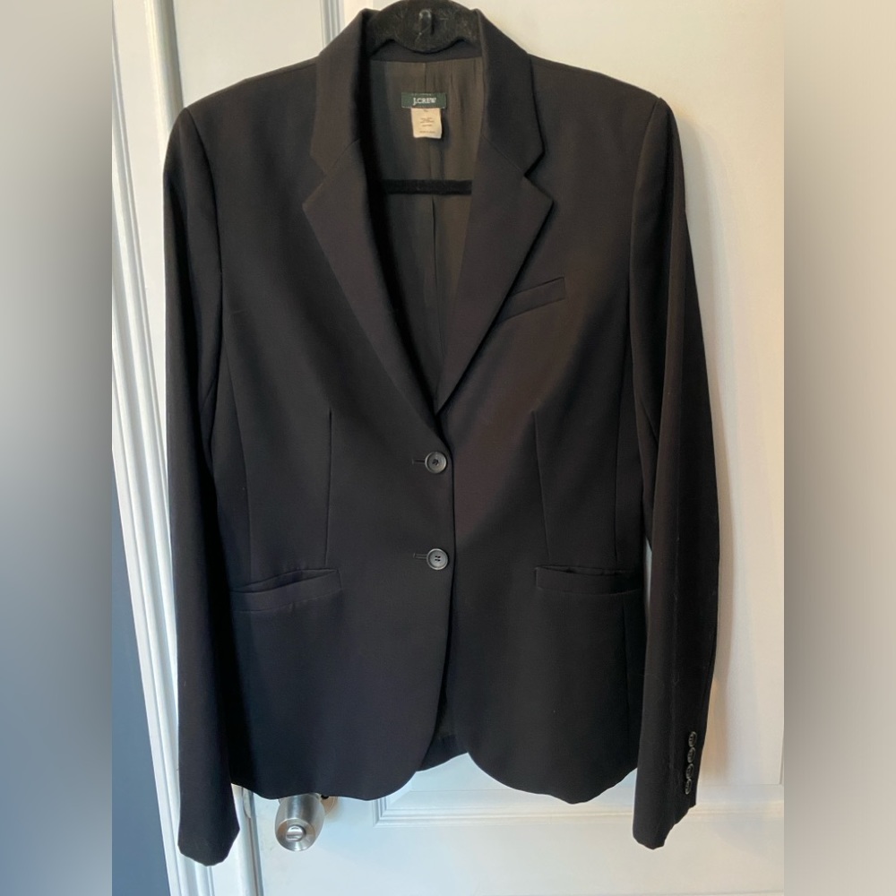 J Crew Black Wool Blazer Jacket 8 Tall 8T